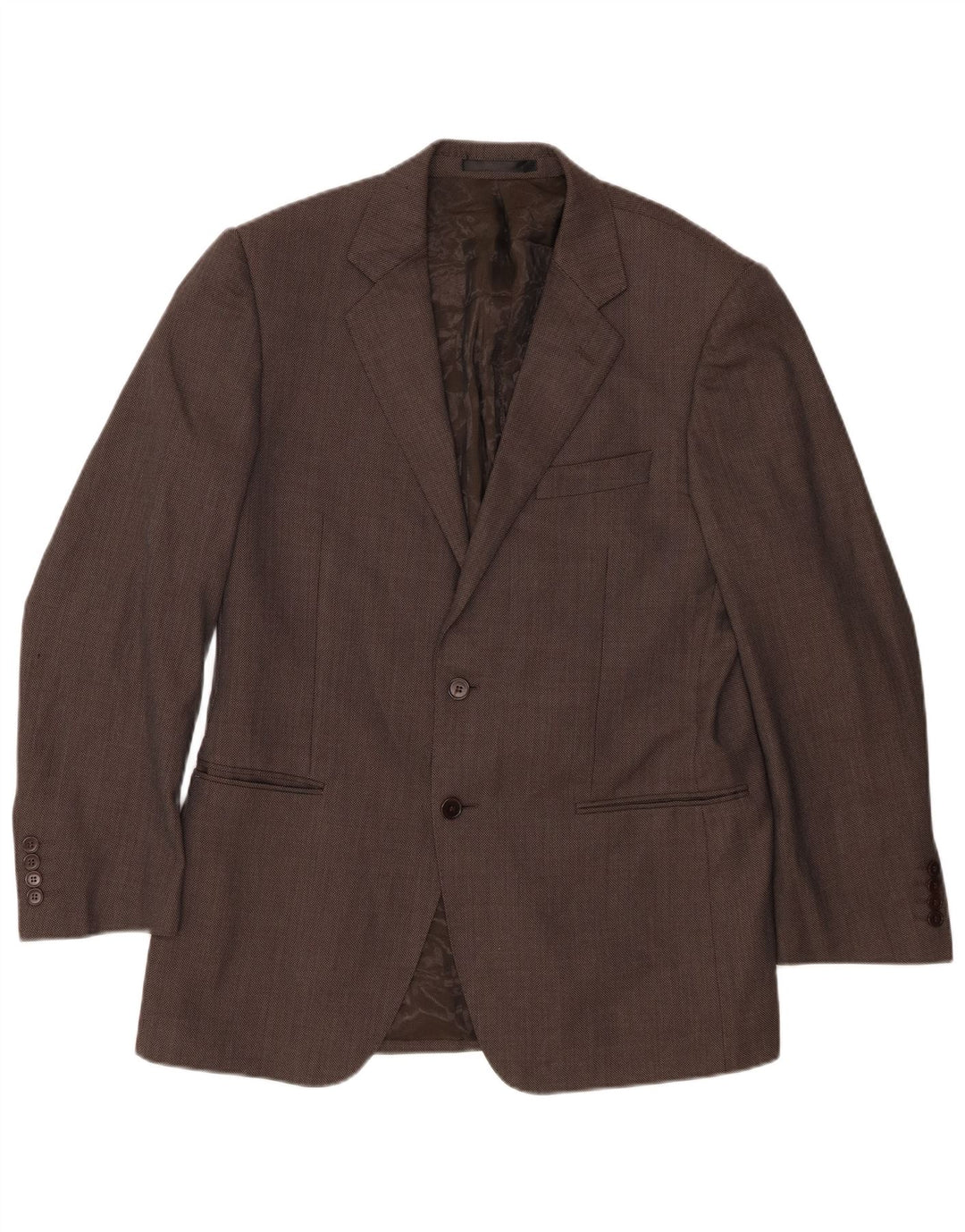 Marks & Spencer Herre 2-knaps blazerjakke UK 40 Medium Brown Flecked Wool