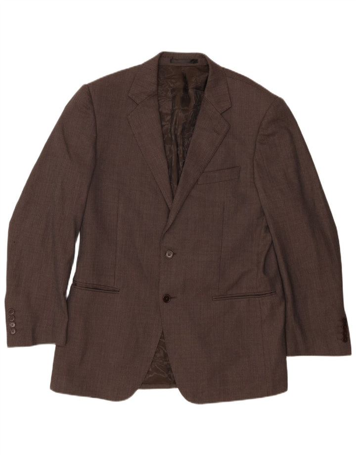 Marks & Spencer Herre 2-knaps blazerjakke UK 40 Medium Brown Flecked Wool