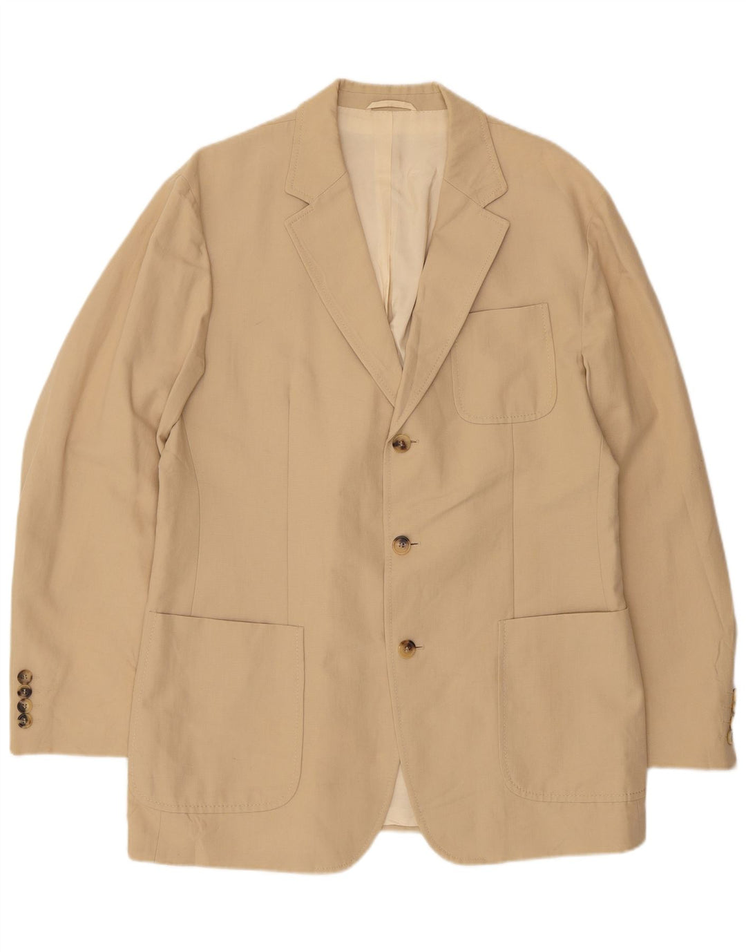 HUGO BOSS Herre 3-knaps blazerjakke EU 52 XL Beige Bomuld
