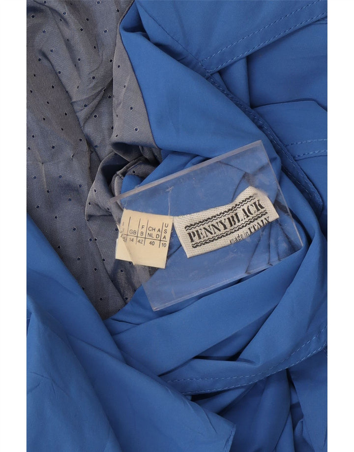 PENNY BLACK Oversized Trench Coat til kvinder UK 14 Medium Blue Acetate