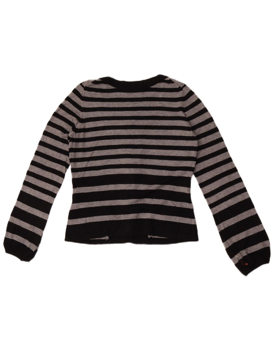 Marks & Spencer Womens Crop Cardigan Sweater UK 8 Small Gråstribet