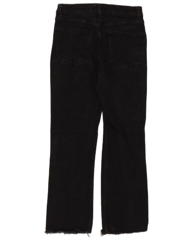 Zara Dame Straight Jeans EU 38 Small W28 L25 Sort Bomuld