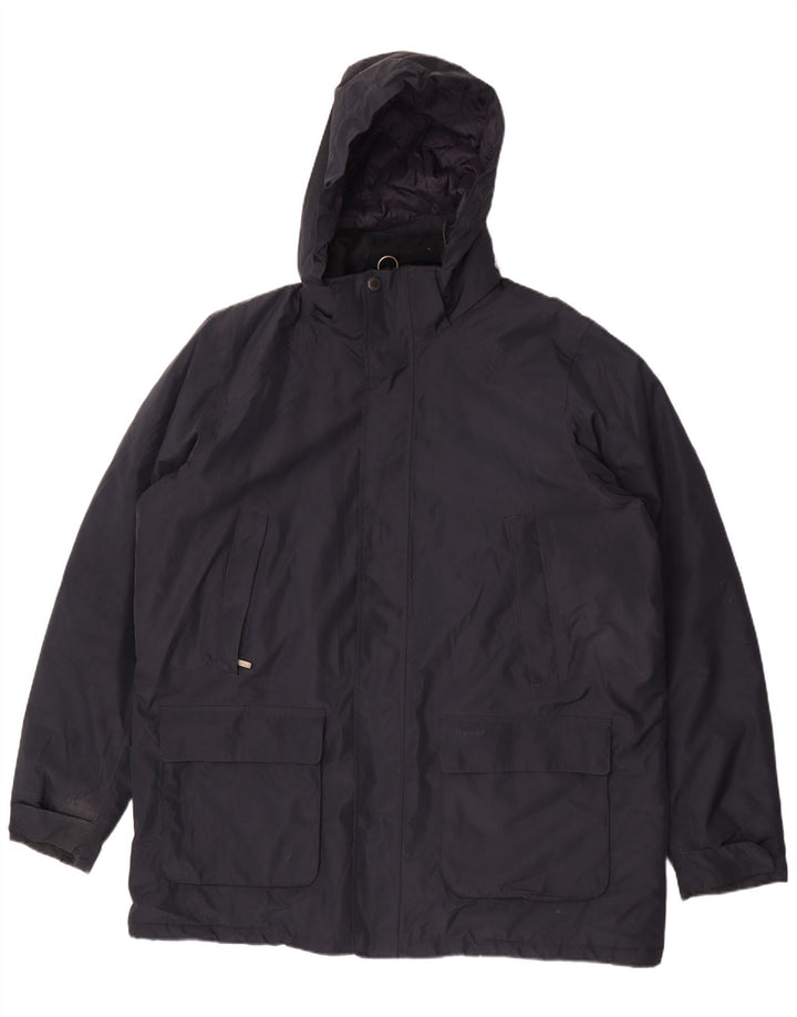 Barbour Herre Hooded Windbreaker Coat UK 44 2XL Navy Blue Polyester