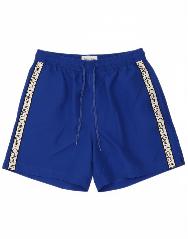 Calvin Klein Grafiske svømmeshorts til kvinder UK 12 Medium Blue Colourblock