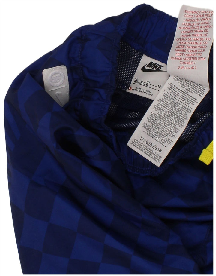NIKE grafiske sportsshorts til drenge 13-14 år XL Blå geometrisk polyester