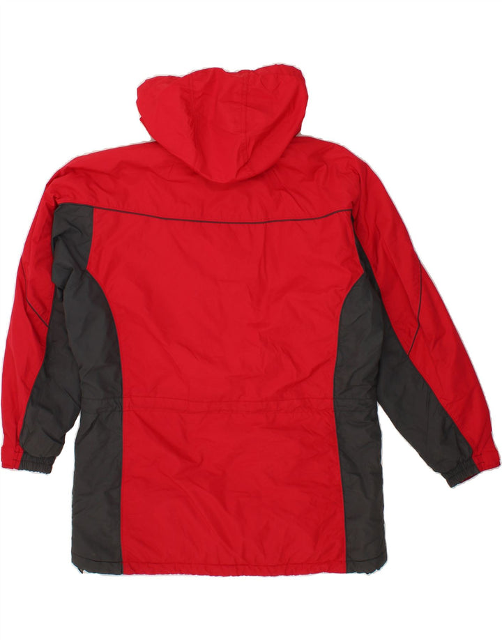 COLUMBIA Womens Hooded Windbreaker Jacket UK 16 Large Red Colourblock Vintage Columbia and Second-Hand Columbia from Messina Hembry 