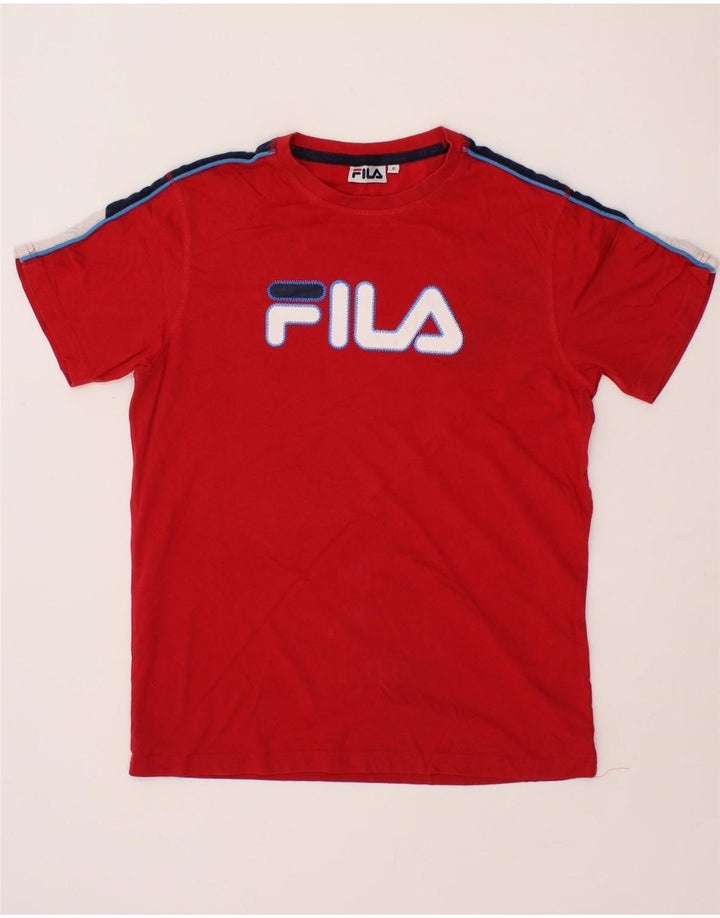 FILA Mens Graphic T-Shirt Top Small Red Cotton Vintage Fila and Second-Hand Fila from Messina Hembry 