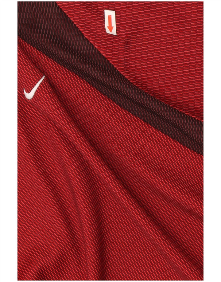 Nike T-shirt top til mænd Medium Burgundy Colourblock Polyester