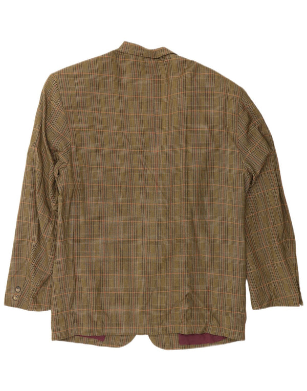 Vintage herre 2-knaps blazerjakke UK 40 Large Khaki Houndstooth