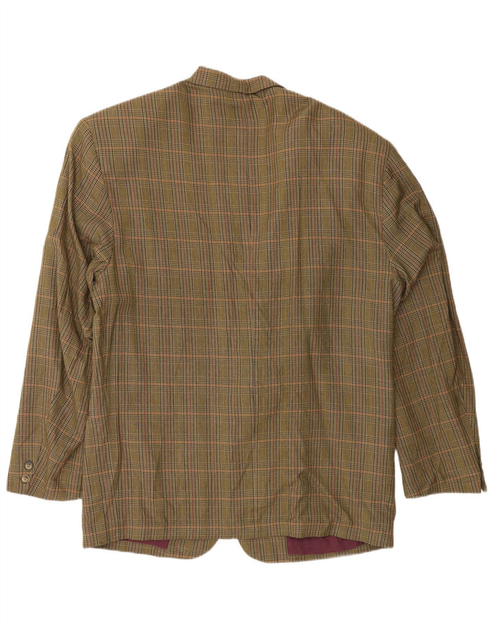 Vintage herre 2-knaps blazerjakke UK 40 Large Khaki Houndstooth