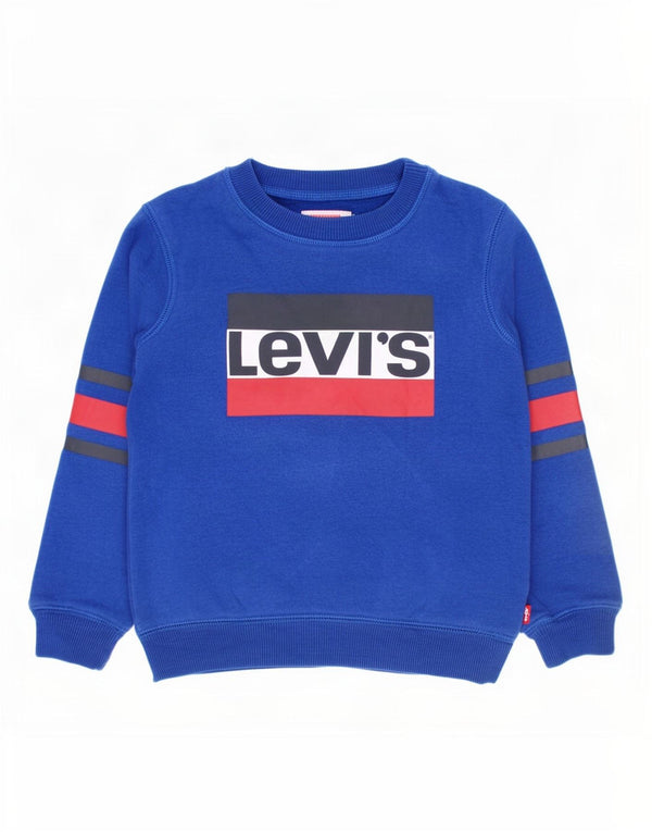 Levi's Boys Grafisk Sweatshirt Jumper 3-4 år Blå Colourblock Bomuld