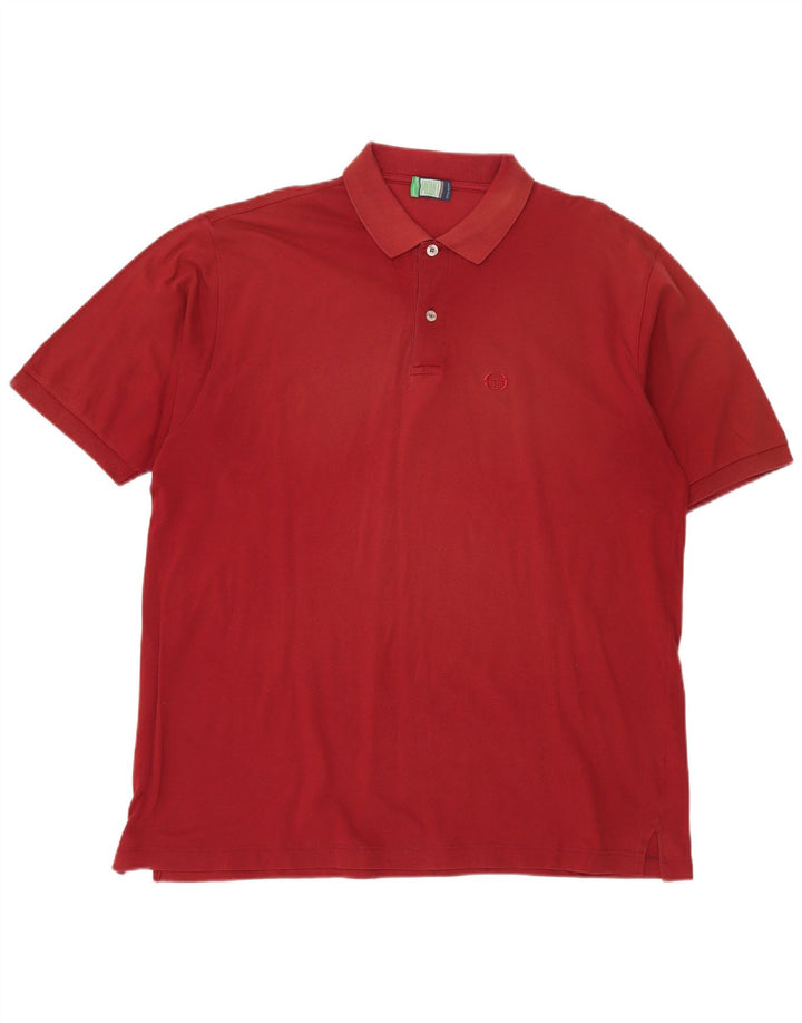 SERGIO TACCHINI Mens Polo Shirt IT 58 2XL Burgundy