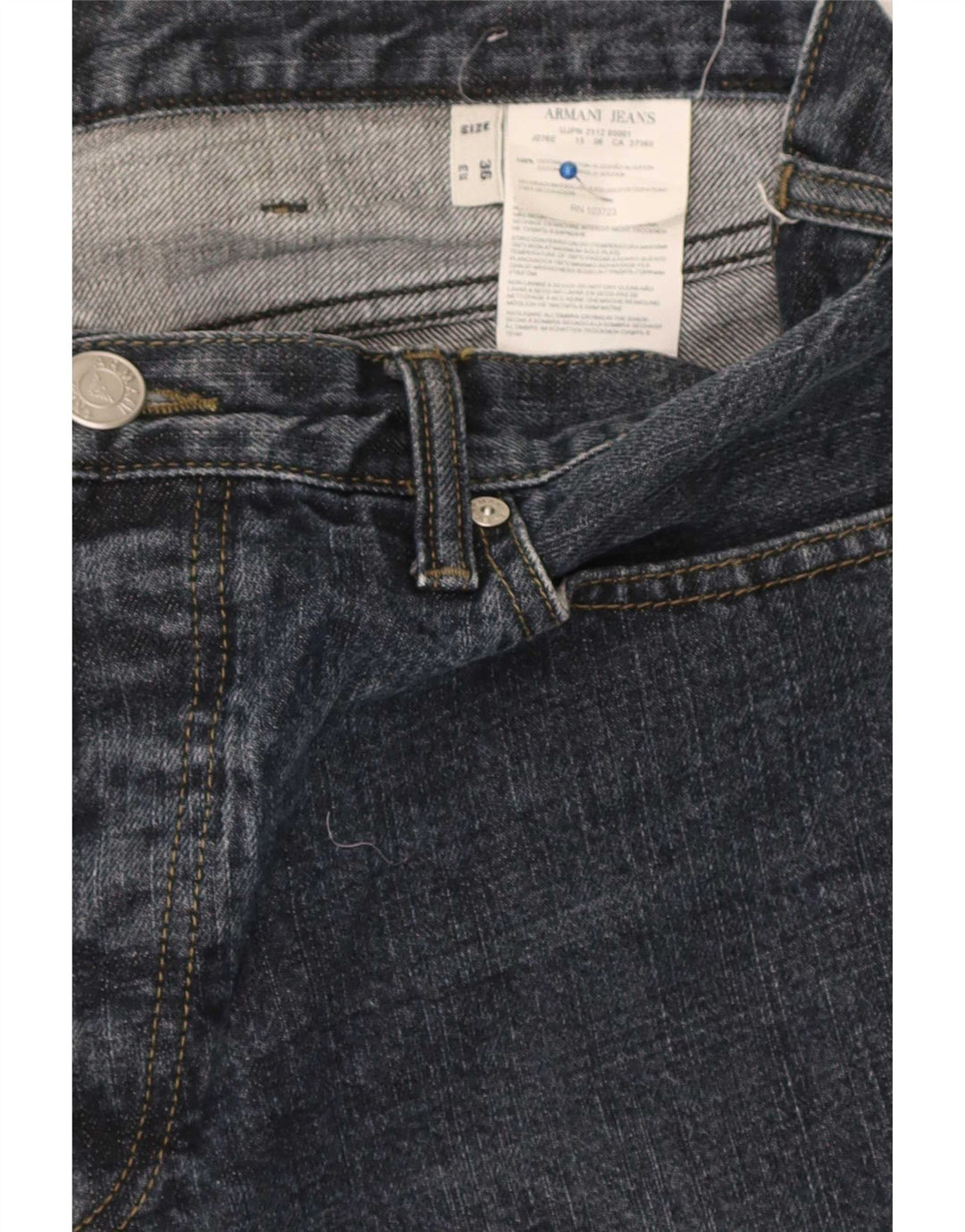 Armani Straight Jeans til mænd W36 L31 Marineblå Bomuld