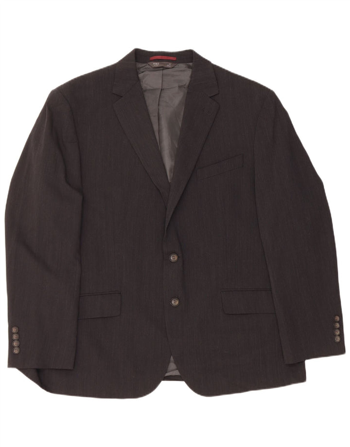 Marks & Spencer Herre 2 Button Blazer Jacket UK 46 3XL Sort Uld