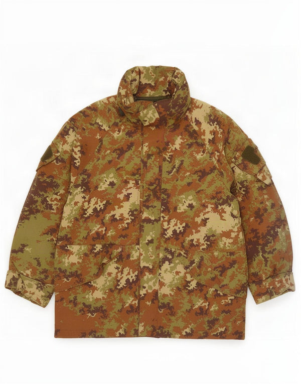 Vintage Mens Hooded Padded Jacket UK 42 XL Khaki Camouflage