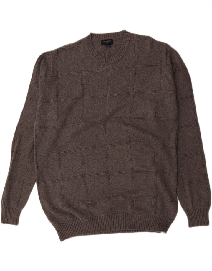 Dockers Herre høje trøje med rund hals, stor grå ternet bomuld