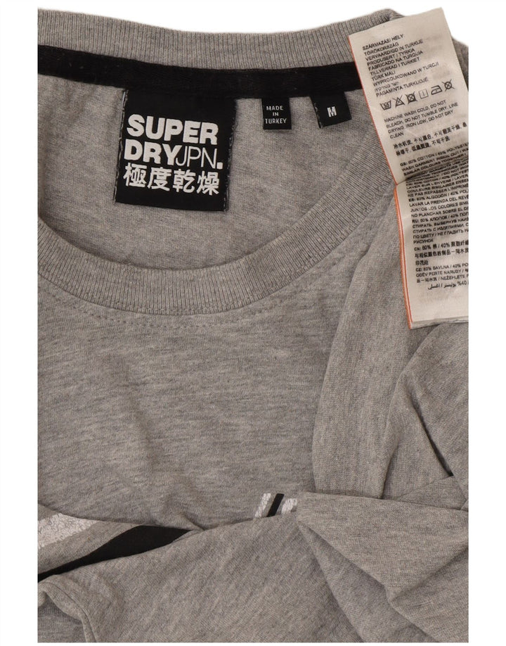SUPERDRY Herre grafisk T-shirt top mellemgrå bomuld