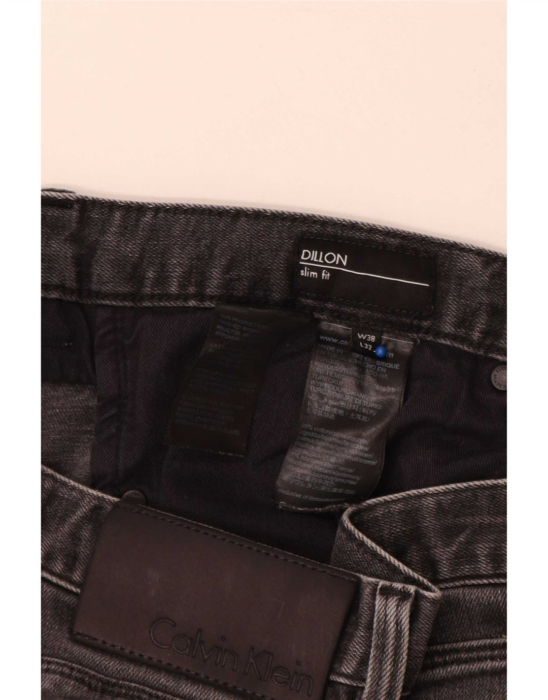 Calvin Klein Herre Dillon Slim Jeans W38 L32 Grå Bomuld
