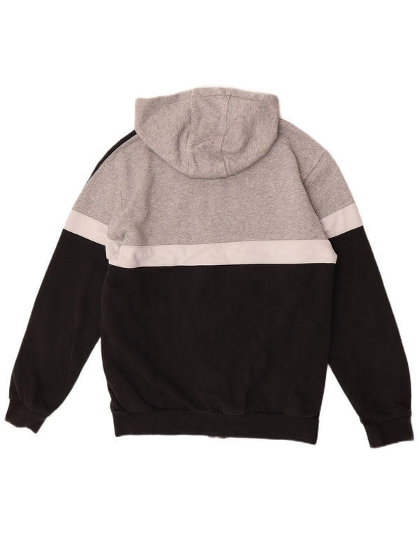 Adidas Mens Zip Hoodie Sweater Small Black Colourblock Cotton