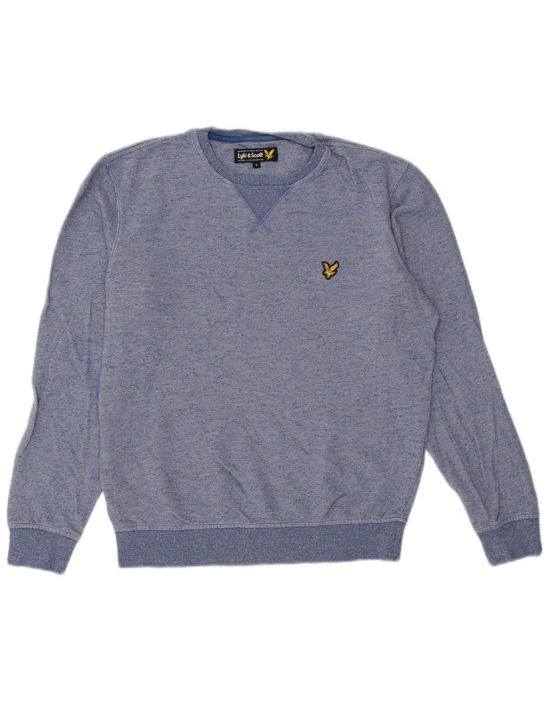 Lyle & Scott Sweatshirt-trøje til mænd, lille blå flækket bomuld