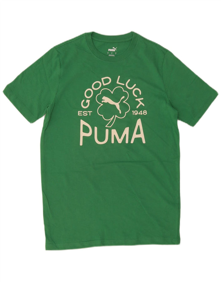 Puma Herre grafisk T-shirt top lille grøn bomuld