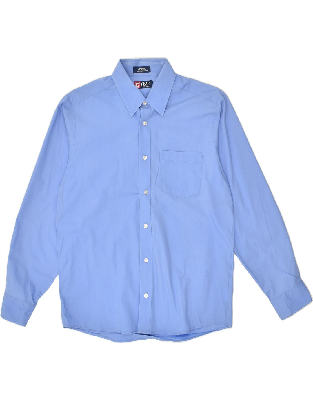 CHAPS Boys Shirt 15-16 Years Blue Cotton | Vintage Chaps | Thrift | Second-Hand Chaps | Used Clothing | Messina Hembry 