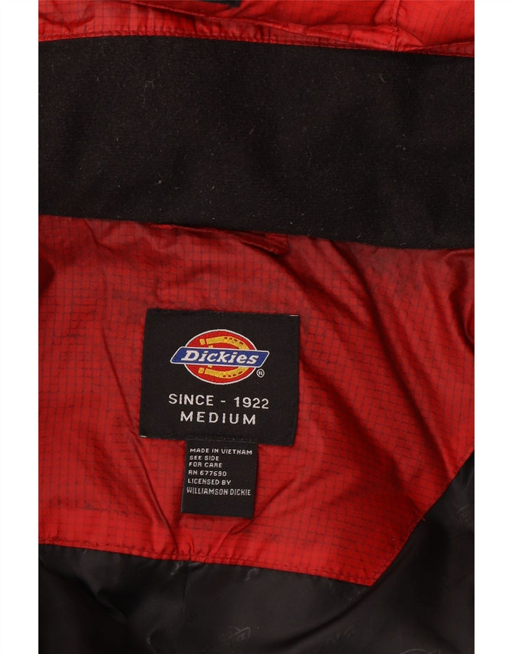 Dickies Herre hættepolstret jakke UK 38 Medium Rød Colourblock Nylon