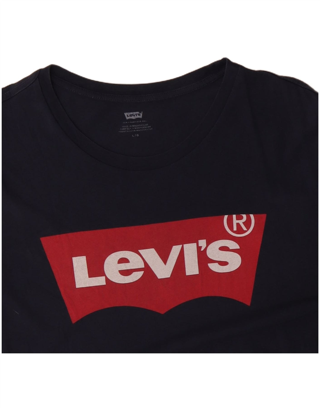 LEVI'S Herre grafisk T-shirt Top Stor marineblå bomuld