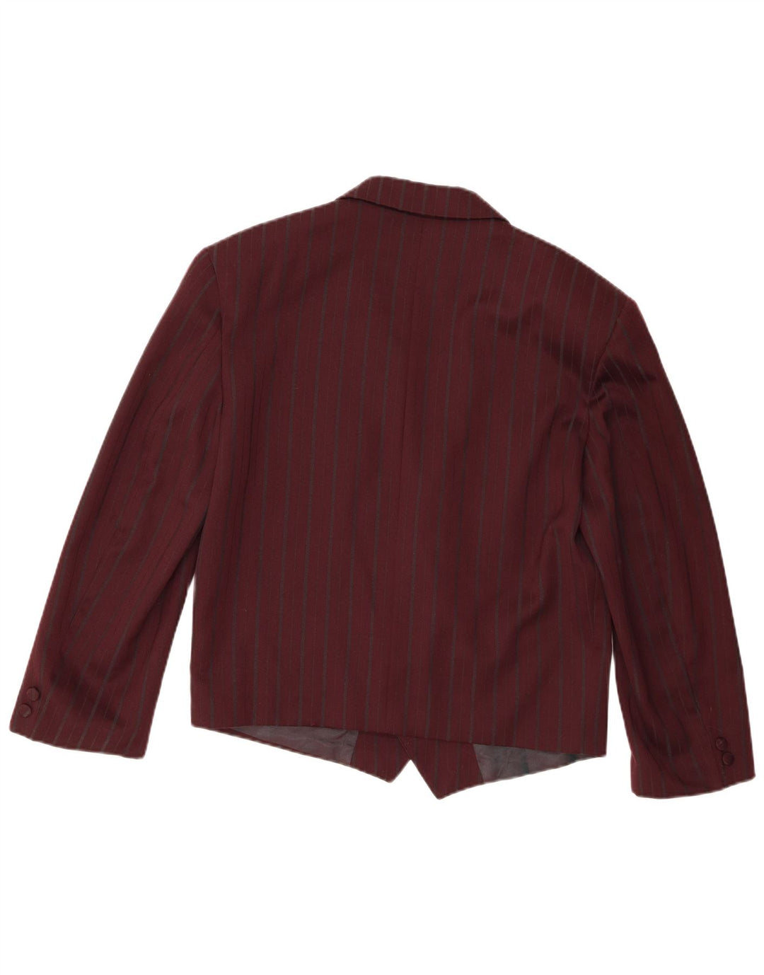 Vintage Dame Dobbeltradet Blazer Jacket IT 48 XL Burgundy Pinstripe