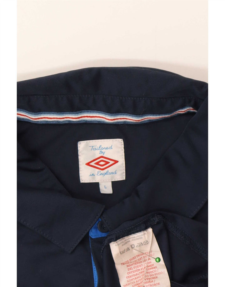 Umbro Herre Polo Shirt Large Navy Blue Polyester Sports