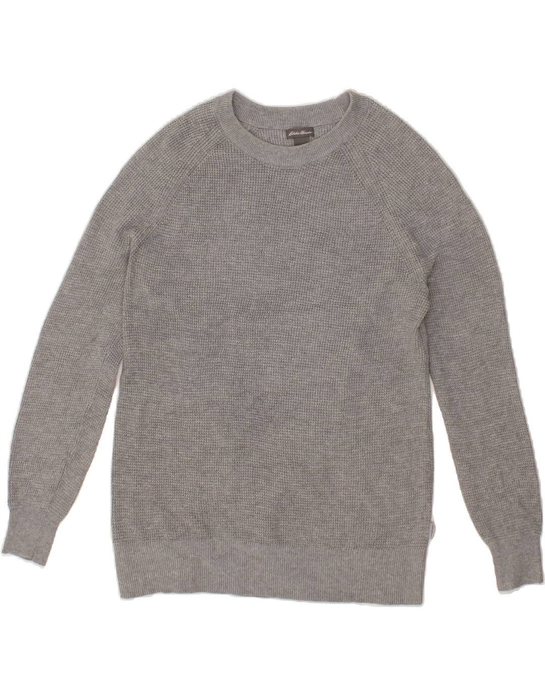 EDDIE BAUER Womens Boat Neck Jumper Sweater UK 14 Medium Grey Cotton Vintage Eddie Bauer and Second-Hand Eddie Bauer from Messina Hembry 