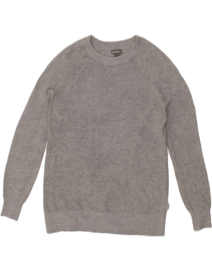 EDDIE BAUER Womens Boat Neck Jumper Sweater UK 14 Medium Grey Cotton Vintage Eddie Bauer and Second-Hand Eddie Bauer from Messina Hembry 