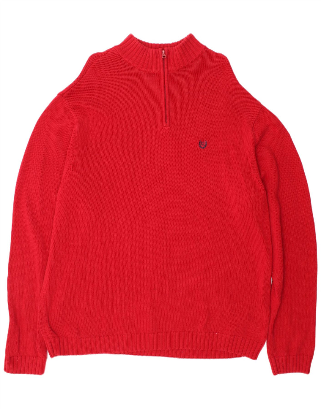 Chaps Herre Zip Neck Jumper Sweater 2XL Rød Bomuld