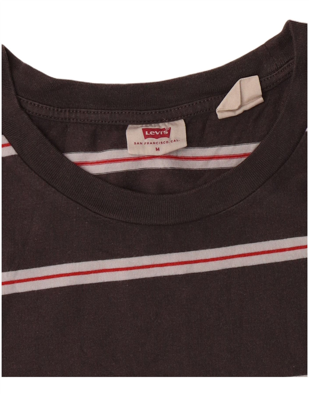 Levi's Dame T-Shirt Top UK 14 Medium Grå Stribet