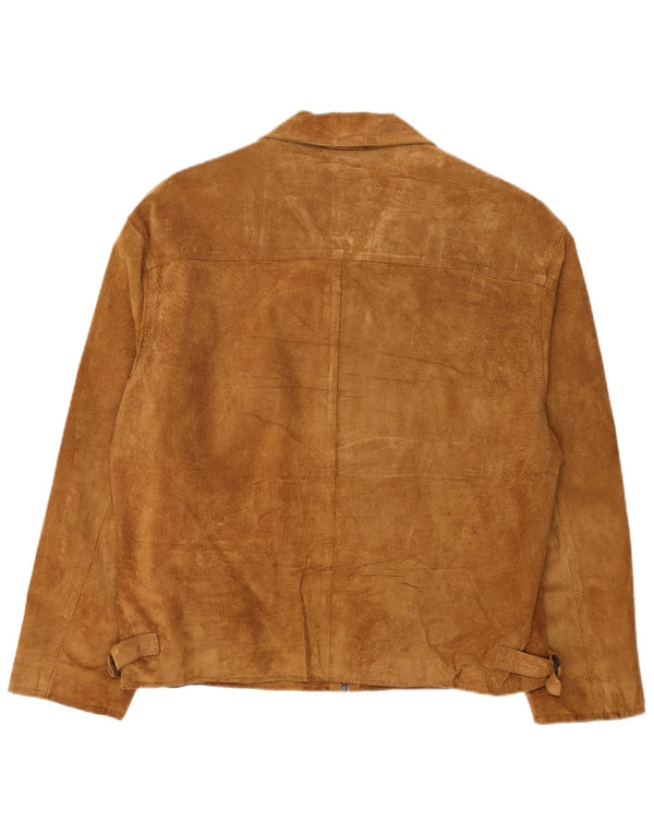 Vintage herre ruskindsjakke IT 50 Stort beige læder