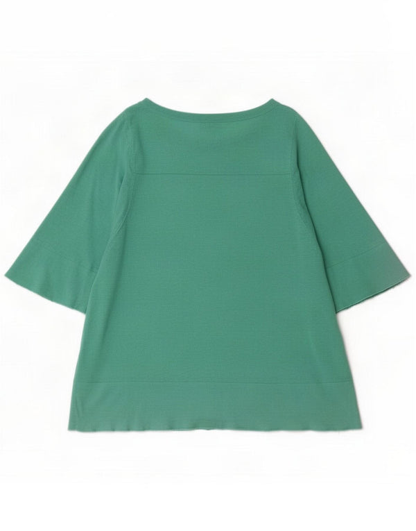 Phase Eight Dame Top 3/4 ærmer UK 14 Medium Green Cotton