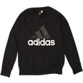 ADIDAS Mens Graphic Sweatshirt Jumper Small Black Vintage Adidas and Second-Hand Adidas from Messina Hembry 