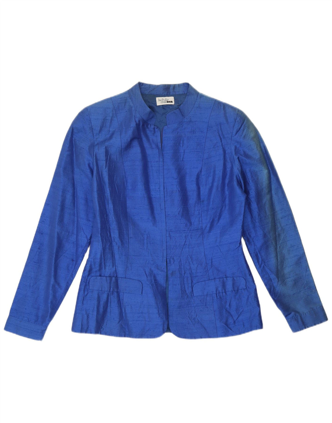 Vintage Dame Blazer Jacket UK 12 Medium Blue Silke