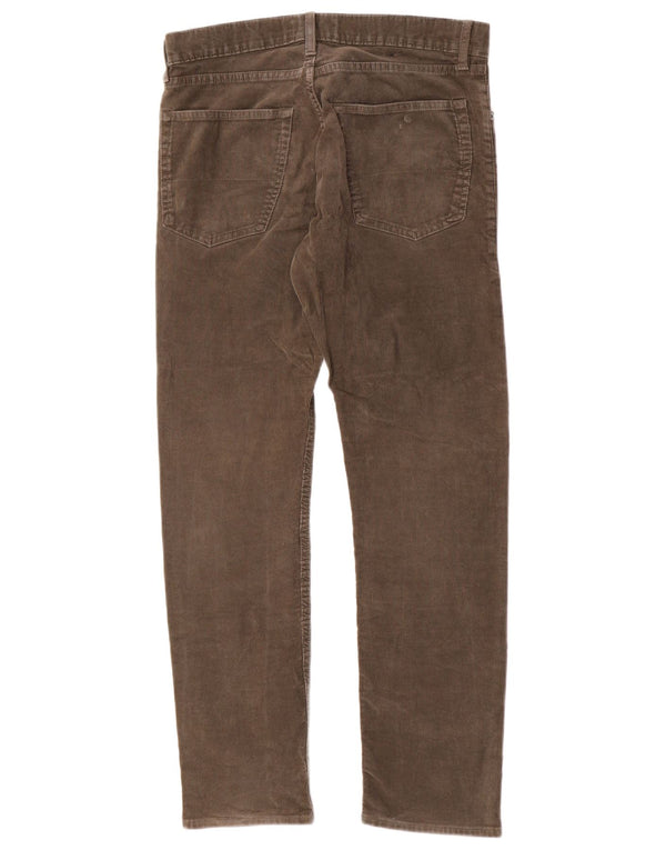 Marks & Spencer Herre Slim Corduroy Bukser W32 L31 Khaki Bomuld