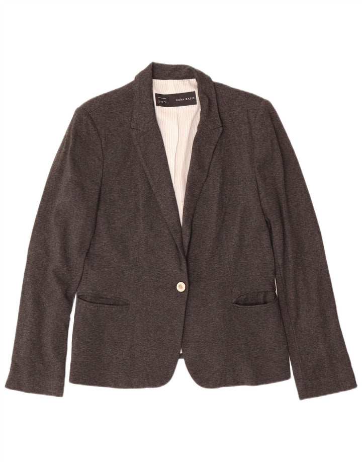 Zara Dame 1-knaps blazerjakke UK 18 XL Grå