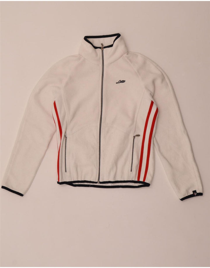 Lotto Dame Fleecejakke UK 14 Medium Hvid Stribet