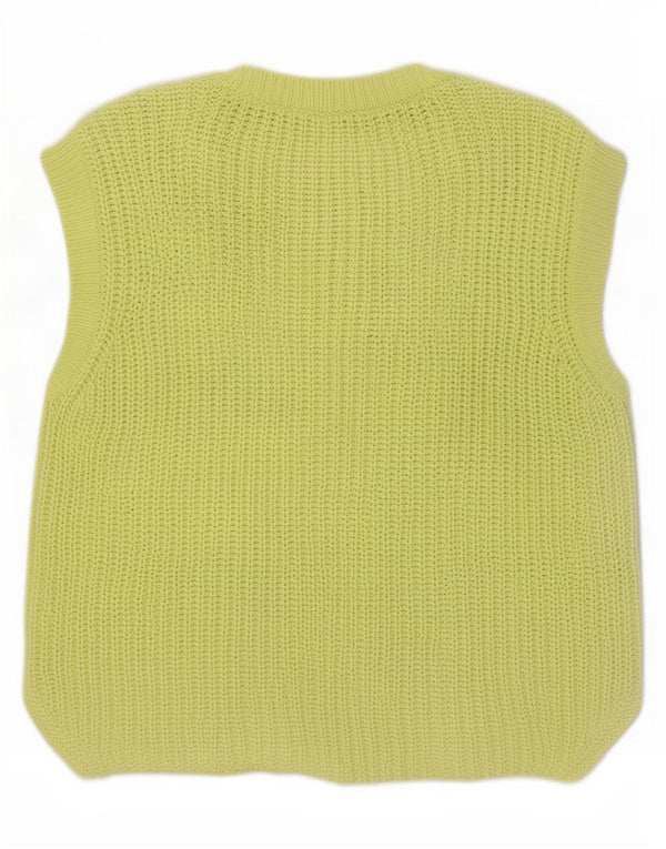 Zara Dame Oversized Vest Tank Top UK 10 Lille Gul Bomuld
