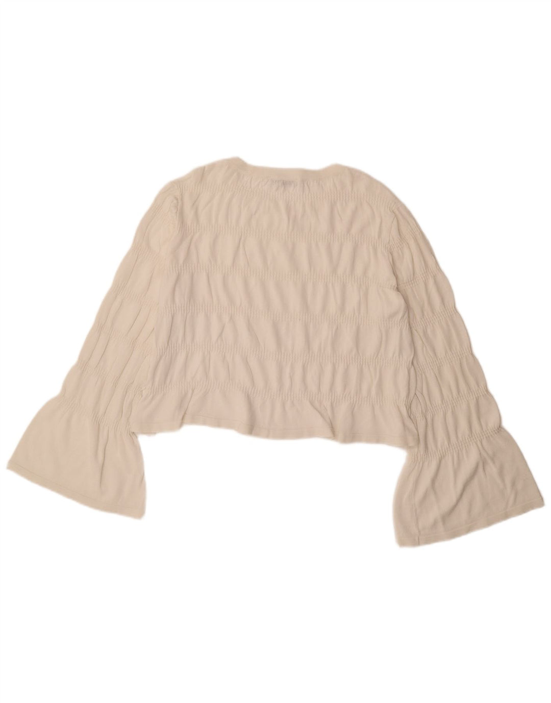 Zara Womens Crop Langærmet Bluse Top UK 16 Large White