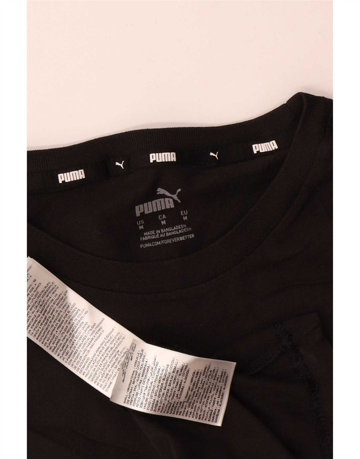 Puma Herre Grafisk T-Shirt Top Medium Sort Bomuld