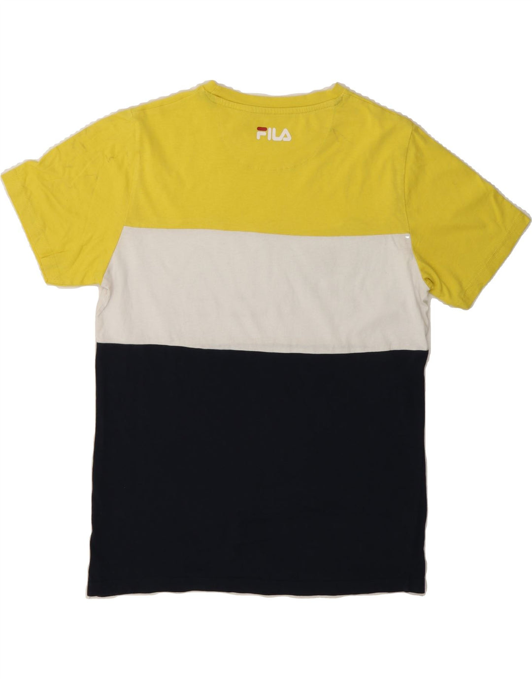 FILA Womens Graphic T-Shirt Top UK 10 Small Multicoloured Colourblock Vintage Fila and Second-Hand Fila from Messina Hembry 