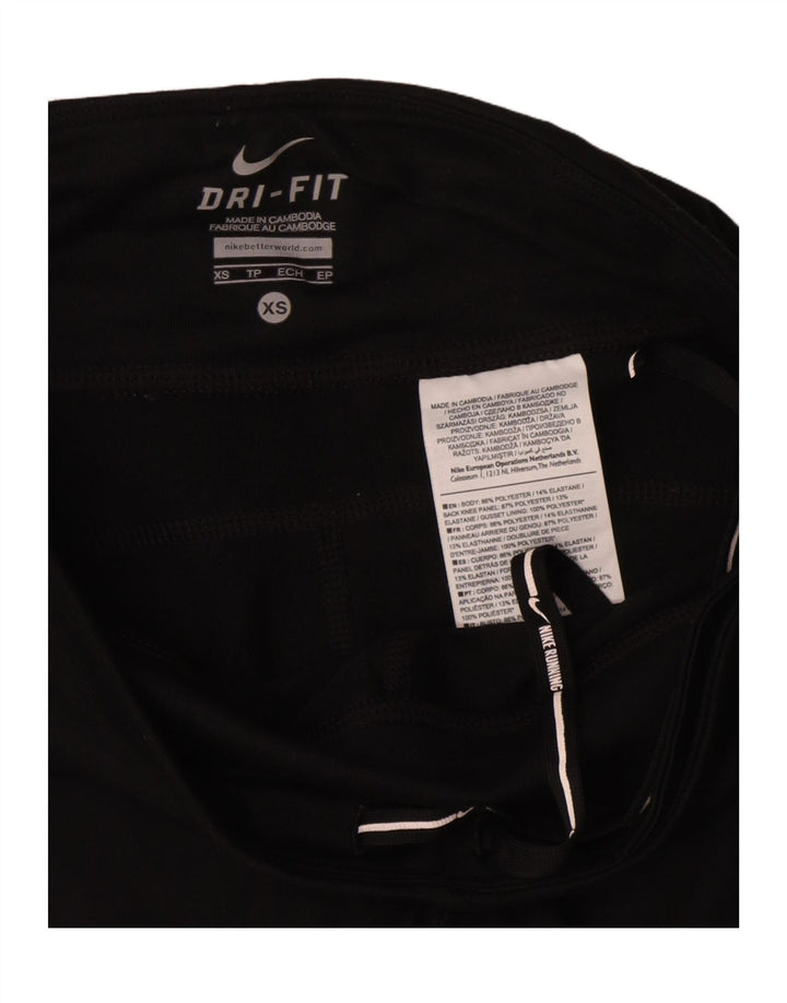 Nike Dame Dri Fit Leggings UK 6 XS Sort Polyester