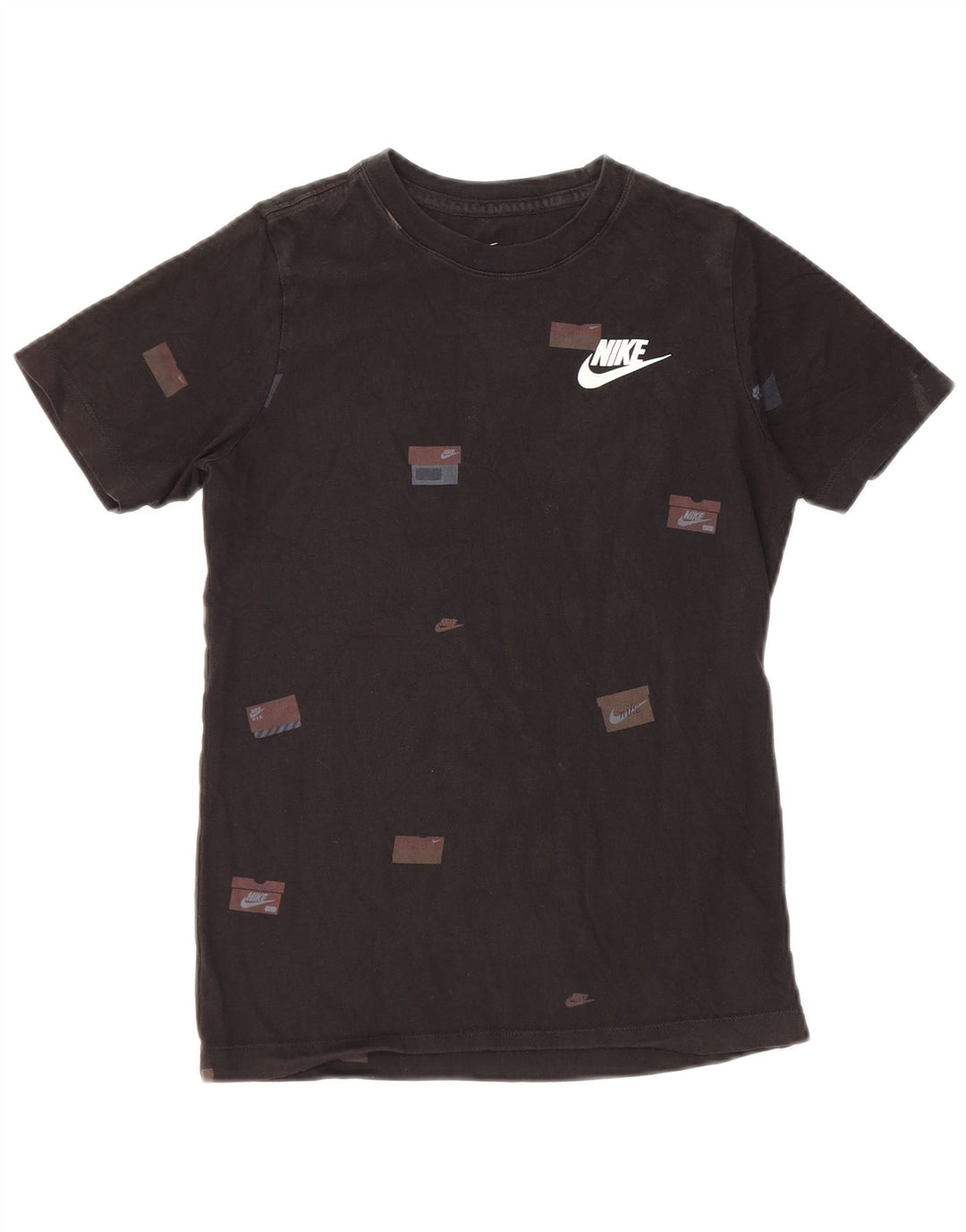 NIKE drenge grafisk t-shirt top 10-11 år medium sort bomuld