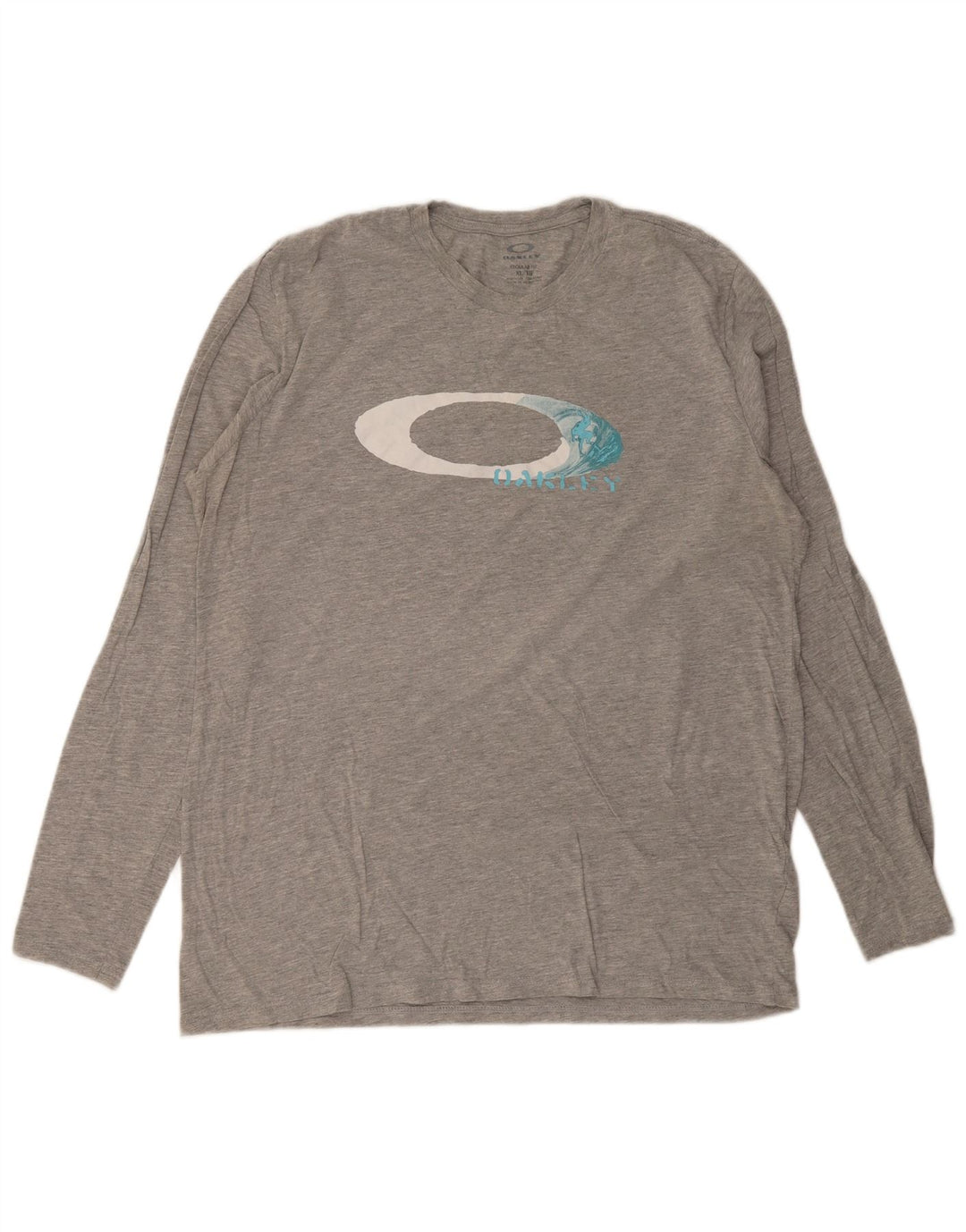 Oakley Herre Regular Fit Grafisk Top Langærmet XL Grå Bomuld