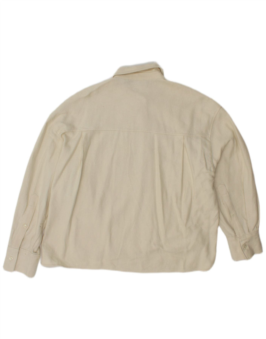 Zara Dame Oversized skjorte UK 6 XS Off White Bomuld