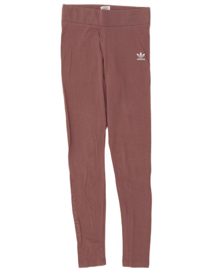 Adidas Dame Leggings UK 10 Small Brown Bomuld